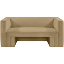  Manufacturer Color_Camel -- Henson 63" Camel Velvet Upholstered Loveseat IMAGE 5