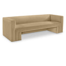  Manufacturer Color_Camel -- Henson 89.5" Camel Velvet Upholstered Sofa IMAGE 1
