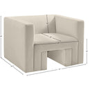  Manufacturer Color_Cream -- Henson Cream Velvet Upholstered Chair IMAGE 18