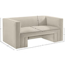  Manufacturer Color_Cream -- Henson 63" Cream Velvet Upholstered Loveseat IMAGE 18