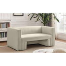  Manufacturer Color_Cream -- Henson 63" Cream Velvet Upholstered Loveseat IMAGE 2