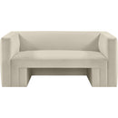  Manufacturer Color_Cream -- Henson 63" Cream Velvet Upholstered Loveseat IMAGE 5