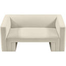  Manufacturer Color_Cream -- Henson 63" Cream Velvet Upholstered Loveseat IMAGE 6