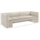  Manufacturer Color_Cream -- Henson 89.5" Cream Velvet Upholstered Sofa IMAGE 18