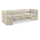  Manufacturer Color_Cream -- Henson 89.5" Cream Velvet Upholstered Sofa IMAGE 1