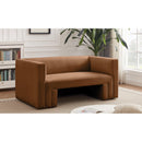  Manufacturer Color_Saddle -- Henson 63" Saddle Velvet Upholstered Loveseat IMAGE 2