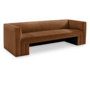  Manufacturer Color_Saddle -- Henson 89.5" Saddle Velvet Upholstered Sofa IMAGE 1