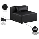 Meridian Cube Black Vegan Leather Armless Chair IMAGE 10