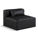  Manufacturer Color_Black -- Meridian Cube Stationary Leather Look Chair IMAGE 1