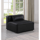  Manufacturer Color_Black -- Meridian Cube Stationary Leather Look Chair IMAGE 2