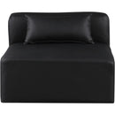  Manufacturer Color_Black -- Meridian Cube Stationary Leather Look Chair IMAGE 4