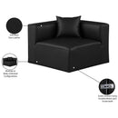 Meridian Cube Black Vegan Leather Corner Chair IMAGE 10