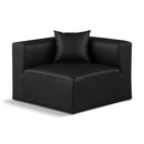  Manufacturer Color_Black -- Meridian Cube Stationary Leather Look Chair IMAGE 1