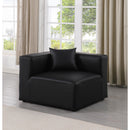  Manufacturer Color_Black -- Meridian Cube Stationary Leather Look Chair IMAGE 2