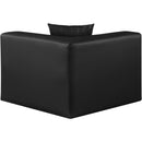  Manufacturer Color_Black -- Meridian Cube Stationary Leather Look Chair IMAGE 3