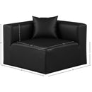Meridian Cube Black Vegan Leather Corner Chair IMAGE 9