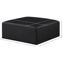 Meridian Cube Black Vegan Leather Ottoman IMAGE 5