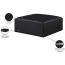 Meridian Cube Black Vegan Leather Ottoman IMAGE 6