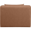  Manufacturer Color_Brown -- Cube Brown Vegan Leather Upholstered Modular Armless Chair IMAGE 3