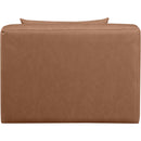 Meridian Cube Brown Vegan Leather Armless Chair IMAGE 3