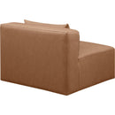 Meridian Cube Brown Vegan Leather Armless Chair IMAGE 5