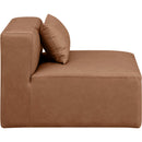 Manufacturer Color_Brown -- Cube Brown Vegan Leather Upholstered Modular Armless Chair IMAGE 6
