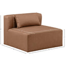  Manufacturer Color_Brown -- Cube Brown Vegan Leather Upholstered Modular Armless Chair IMAGE 8
