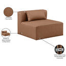 Manufacturer Color_Brown -- Cube Brown Vegan Leather Upholstered Modular Armless Chair IMAGE 9
