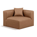  Manufacturer Color_Brown -- Cube Brown Vegan Leather Upholstered Modular Corner Chair IMAGE 1