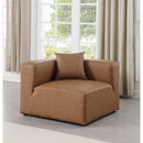  Manufacturer Color_Brown -- Cube Brown Vegan Leather Upholstered Modular Corner Chair IMAGE 2