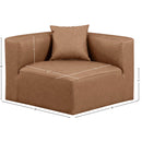 Meridian Cube Brown Vegan Leather Corner Chair IMAGE 8