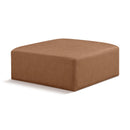  Manufacturer Color_Brown -- Cube Brown Vegan Leather Upholstered Modular Ottoman IMAGE 1