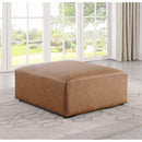  Manufacturer Color_Brown -- Cube Brown Vegan Leather Upholstered Modular Ottoman IMAGE 2
