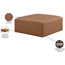  Manufacturer Color_Brown -- Cube Brown Vegan Leather Upholstered Modular Ottoman IMAGE 6