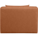  Manufacturer Color_Cognac -- Cube Cognac Vegan Leather Upholstered Modular Armless Chair IMAGE 3