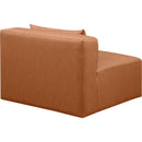  Manufacturer Color_Cognac -- Cube Cognac Vegan Leather Upholstered Modular Armless Chair IMAGE 5