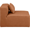  Manufacturer Color_Cognac -- Cube Cognac Vegan Leather Upholstered Modular Armless Chair IMAGE 6