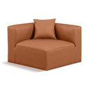  Manufacturer Color_Cognac -- Cube Cognac Vegan Leather Upholstered Modular Corner Chair IMAGE 1