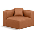 Meridian Cube Cognac Vegan Leather Corner Chair IMAGE 1