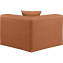  Manufacturer Color_Cognac -- Cube Cognac Vegan Leather Upholstered Modular Corner Chair IMAGE 3