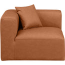 Manufacturer Color_Cognac -- Cube Cognac Vegan Leather Upholstered Modular Corner Chair IMAGE 4