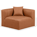  Manufacturer Color_Cognac -- Cube Cognac Vegan Leather Upholstered Modular Corner Chair IMAGE 8