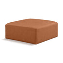  Manufacturer Color_Cognac -- Cube Cognac Vegan Leather Upholstered Modular Ottoman IMAGE 1