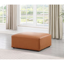  Manufacturer Color_Cognac -- Cube Cognac Vegan Leather Upholstered Modular Ottoman IMAGE 2