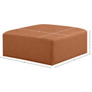  Manufacturer Color_Cognac -- Cube Cognac Vegan Leather Upholstered Modular Ottoman IMAGE 5