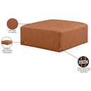  Manufacturer Color_Cognac -- Cube Cognac Vegan Leather Upholstered Modular Ottoman IMAGE 6