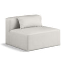  Manufacturer Color_Cream -- Cube Cream Vegan Leather Upholstered Modular Armless Chair IMAGE 1