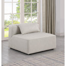 Meridian Cube Cream Vegan Leather Armless Chair IMAGE 2