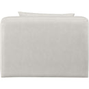 Meridian Cube Cream Vegan Leather Armless Chair IMAGE 3