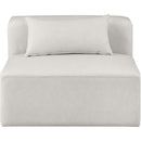 Meridian Cube Cream Vegan Leather Armless Chair IMAGE 4